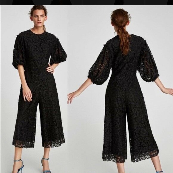 zara navy blue jumpsuit